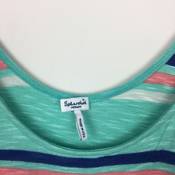 Splendid Aqua Blue Striped Hermosa Slub Maxi Dress - Picture 8 of 8